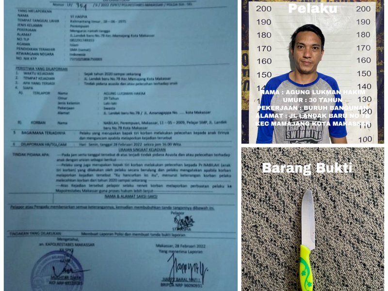 Pelaku pemerkosa anak tirinya dibekuk polisi. (Ist)