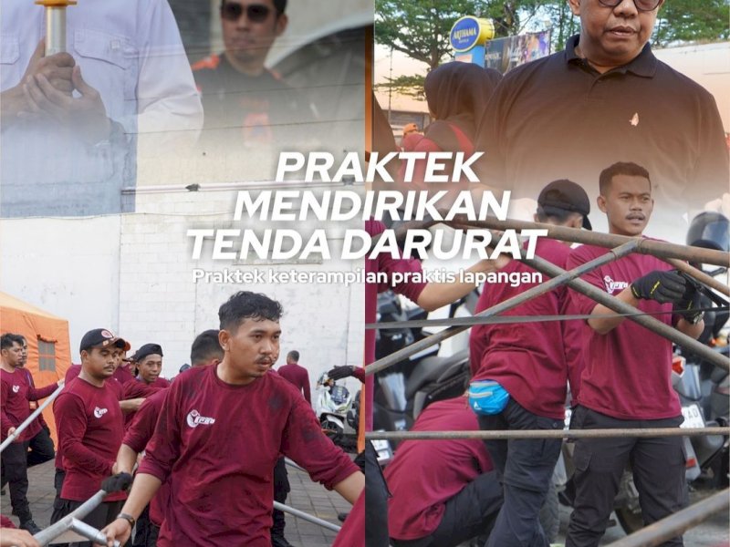 Tingkatkan SDM Personel, BPBD Makassar Gelar Pelatihan Mendirikan Tenda Darurat