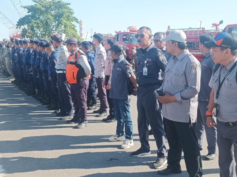 Perumda Parkir Makassar Raya mengikuti apel pagi persiapan kegiatan F8 