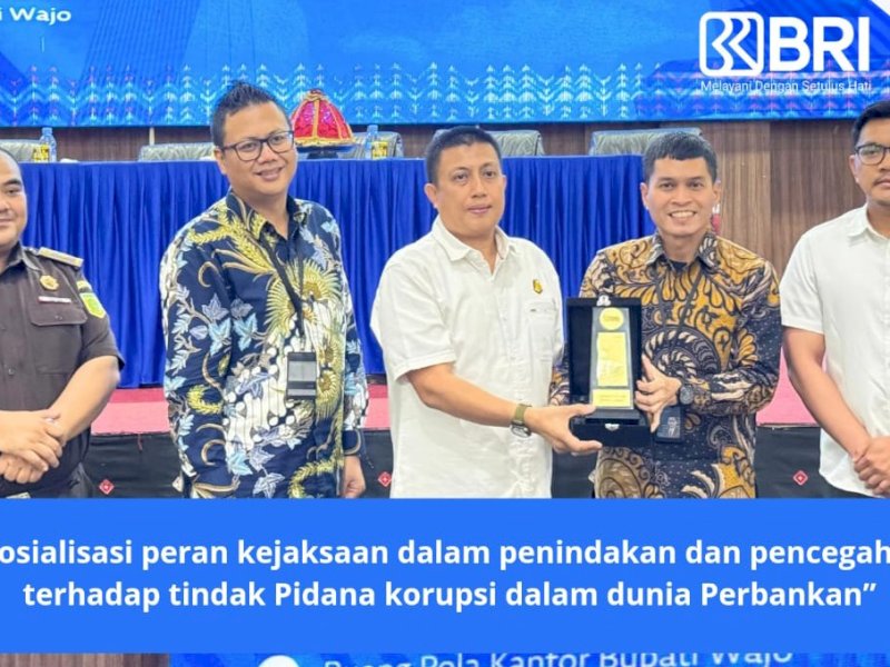 BRI bersama Kejaksaan Negeri (Kajari) Wajo menggelar kegiatan sosialisasi terkait peran kejaksaan dalam perbankan. 