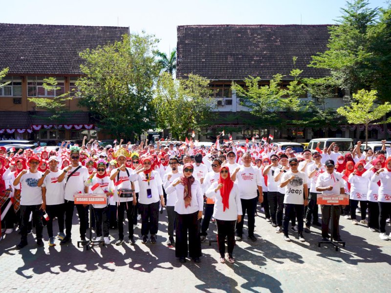 Perayaan 17 Agustus di Halaman Kantor Dinas PU Makassar, Rabu (21/08/2024). (Foto: IST)