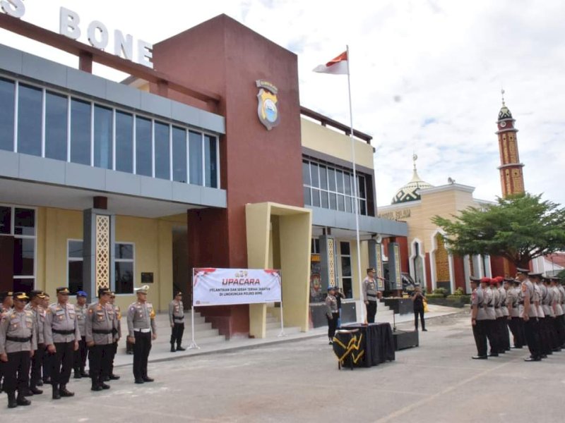 Pelantikan dan Sertijab pejabat baru Polres Bone. (Foto: IST)