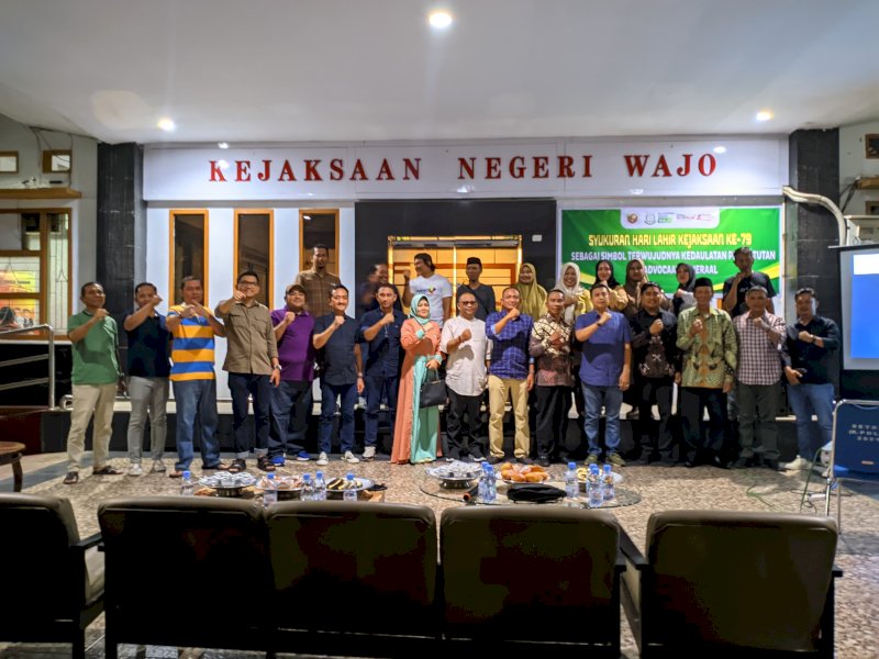 Syukuran HUT Kejaksaan ke-79 yang digelar Kejari Wajo. (Foto: IST)