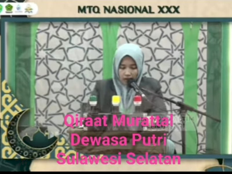 Latiffatul Syaroh dari Lutra tembus final MTQ Nasional ke-30 mewakili Sulsel. (Foto: IST)