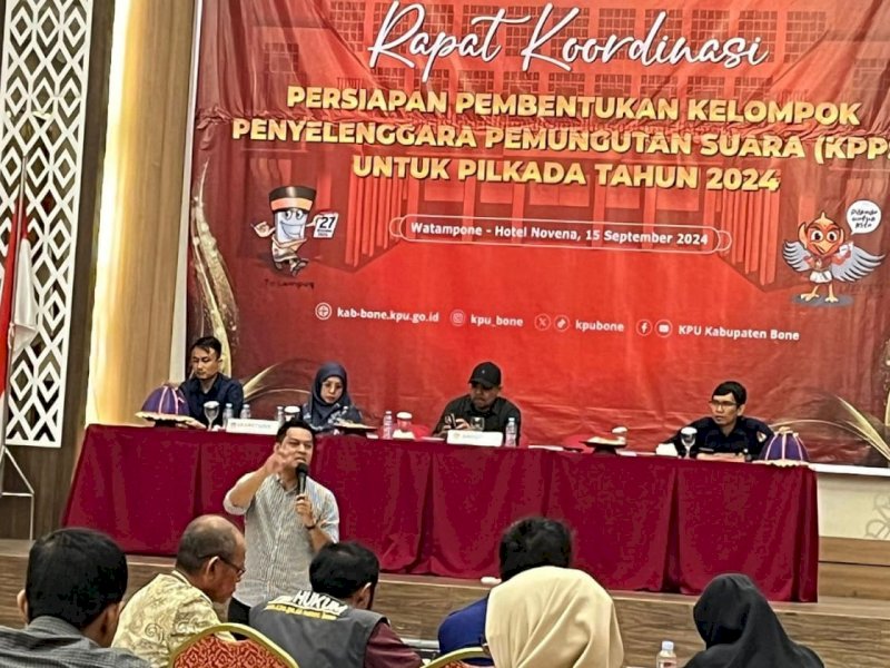 Rapat koordinasi persiapan pembentukan KPPS Pilkada Bone. (Foto: IST)