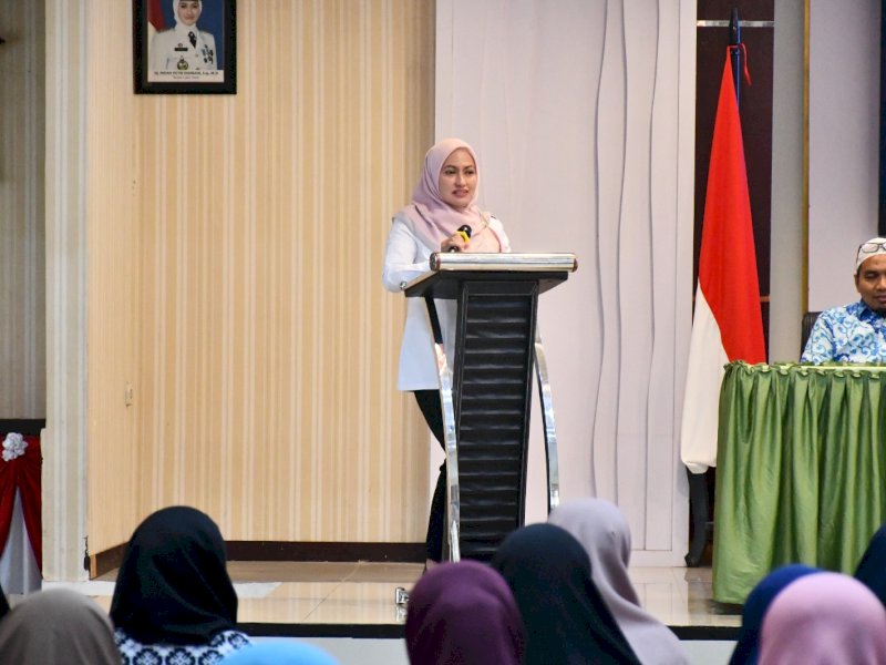 Bupati Luwu Utara, Indah Putri Indriani saat membuka langsung Workshop. (Foto: IST)