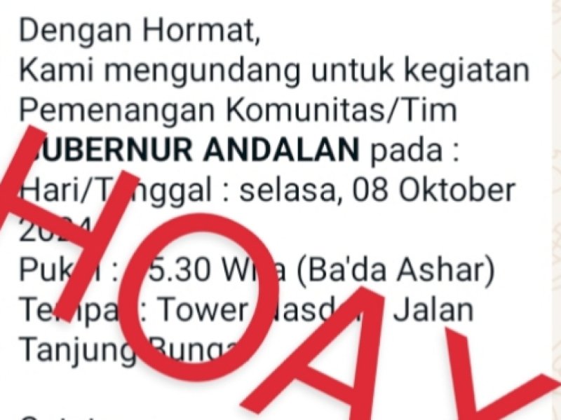 Undangan palsu kegiatan Tim Gubernur Andalan yang beredar. (Foto: IST)