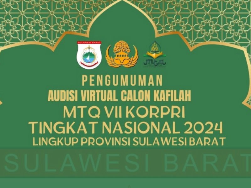 Pengumuman hasil seleksi audisi MTQ Nasional perwakilan Sulbar. (Foto: IST)