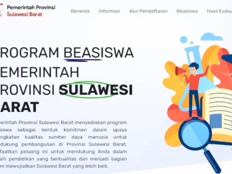 Pendaftaran Beasiswa Pemprov Sulbar bagi Mahasiswa Umum Dibuka 1 September 2024