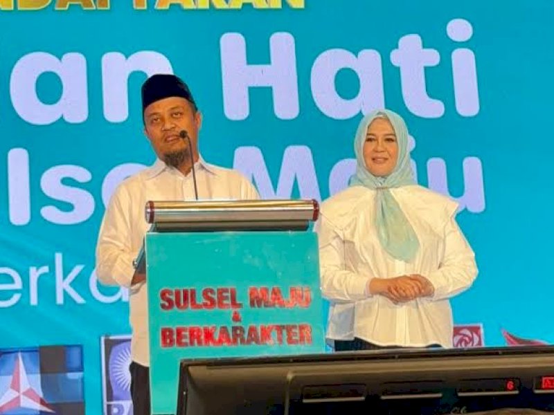 Pasangan calon Gubernur-Wakil Gubernur Sulsel nomor urut dua, Andi Sudirman Sulaiman-Fatmawati Rusdi. (Andalan Hati)
