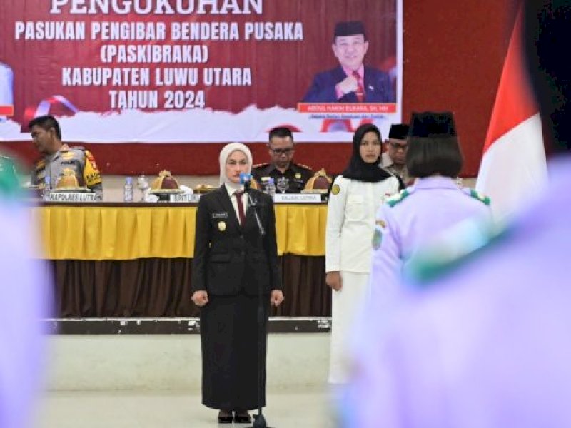 Bupati IDP Kukuhkan 73 Paskibraka Luwu Utara