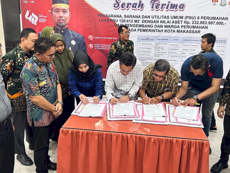 Serah terima PSU kepada Pemkot Makassar. (Foto: IST)