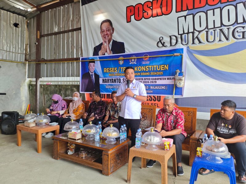 Anggota DPRD Wajo dari Fraksi Nasdem, Haryanto, melakukan reses di Kecamatan Tanasitolo