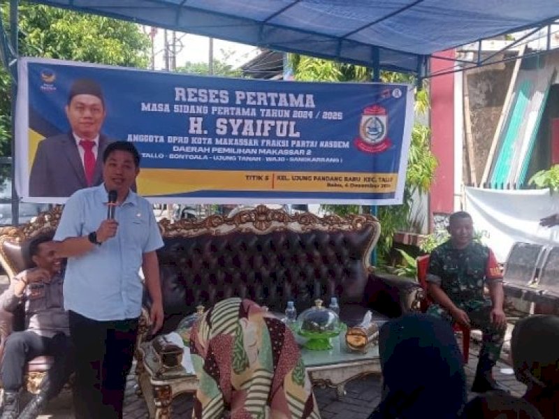Anggota DPRD Makassar dari Fraksi NasDem H Syaiful saat reses. 