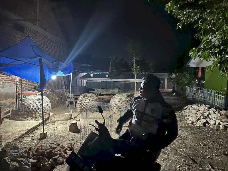 Arena judi sabung ayam yang digerebek polisi di Sengkang. 