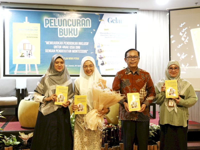 Bunda PAUD Kota Makassar Melinda Aksa, hadir sebagai narasumber dalam peluncuran buku Mewujudkan Pendidikan Inklusif untuk Anak Usia Dini