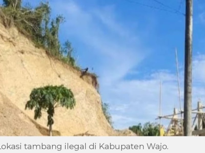 Lokasi tambang ilegal di Jalan Seroja, Sengkang. 
