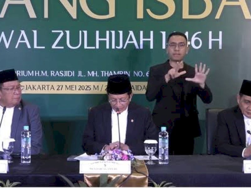 Sidang isbat di Auditorium HM Rasjidi, Kantor Kementerian Agama, Jalan MH Thamrin, Jakarta Pusat.