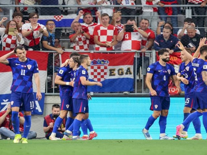 Pemain Kroasia merayakan kemenangan atas Ceko. (int) 