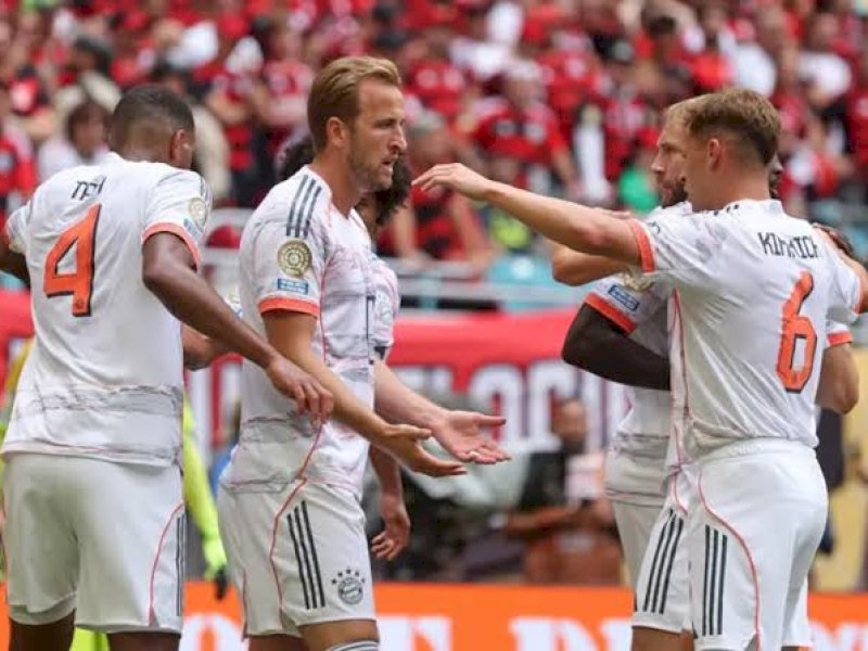 Bayern Munich merayakan gol ke gawang Flamengo. (int) 