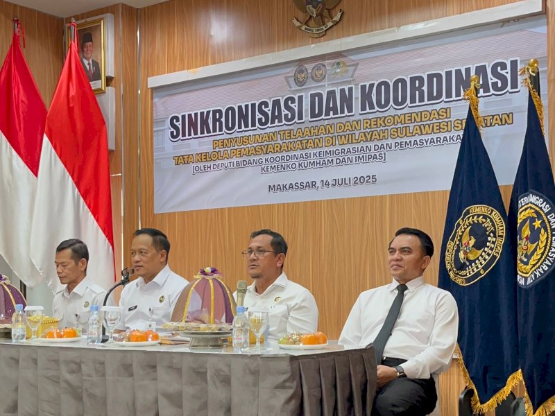 Kegiatan koordinasi, sinkronisasi, dan evaluasi proses bisnis tata kelola pemasyarakatan di Aula Lembaga Pemasyarakatan (Lapas) Kelas I Makassar,