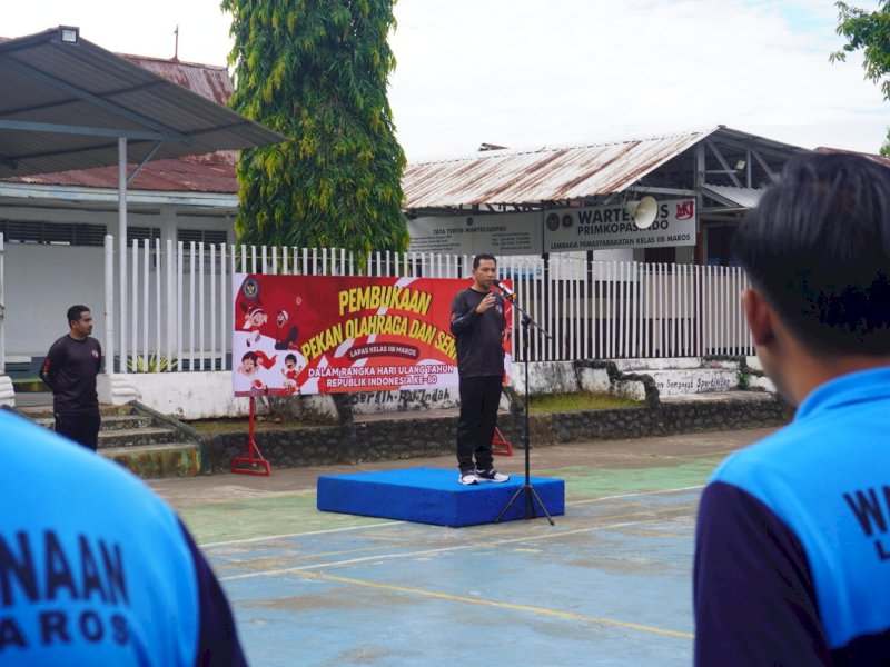 Pembukaan Porsenap dalam rangka memperingati Hari Ulang Tahun (HUT) ke-80 RI di Lapas Maros. 