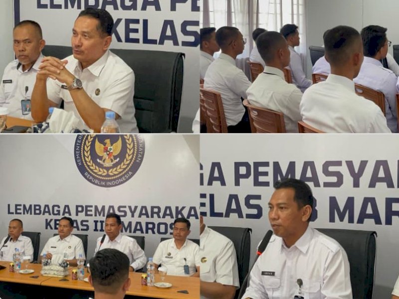 Kunjungan PK Ahli Utama Direktorat Jenderal Pemasyarakatan, Nugroho ke Lapas Kelas IIB Maros. 