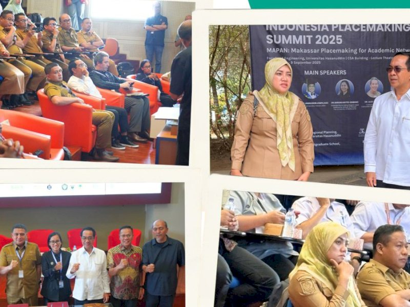 Kadis PU Kota Makassar Zuhalesi Zubir mendampingi Wali Kota Munafri Arifuddin pada acara Place Making Summit. 