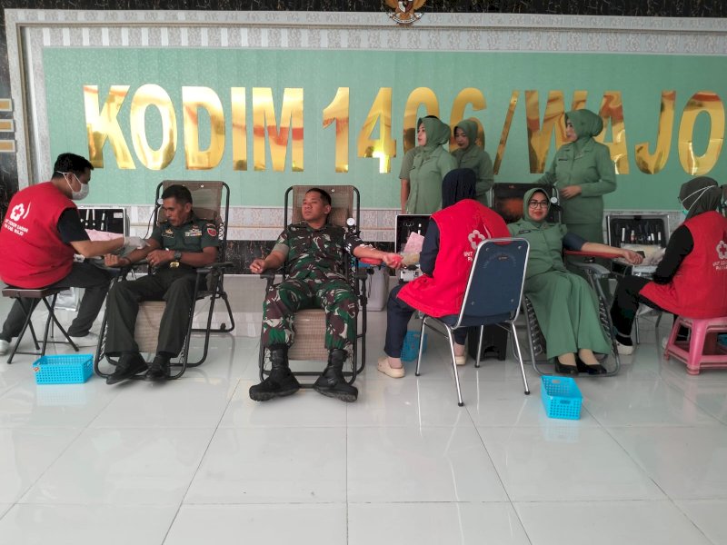 Donor darah di Makodim 1406/Wajo.