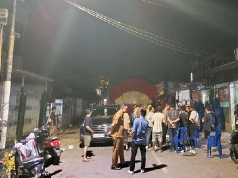 Suasana saat pecah bentrokan antarwarga di Tallo, Makassar. 
