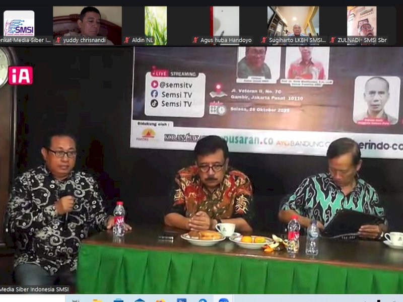 Dialog Nasional bertema &ldquo;Media Baru vs UU ITE&rdquo; yang diselenggarakan SMSI Pusat. 