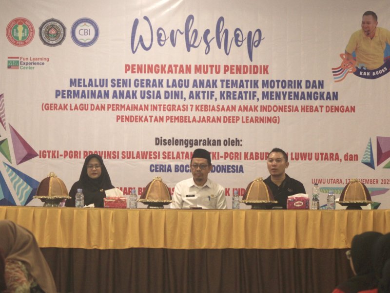 Workshop Peningkatan Mutu Pendidik, Rabu (12/11/2025), di Aula Hotel Bukit Indah, Masamba.
