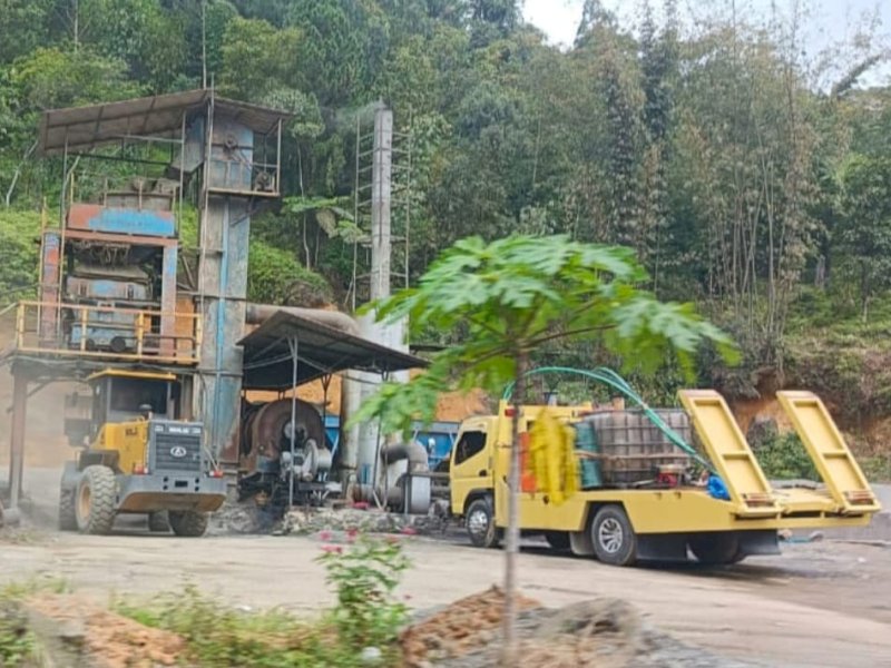 Lokasi pabrik pencampur aspal di Toraja Utara. 