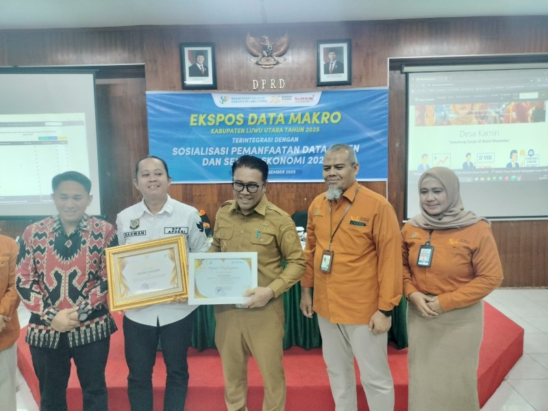 Desa Kamiri Luwu Utara Dinobatkan sebagai Desa Cinta Statistik Terbaik di Sulsel
