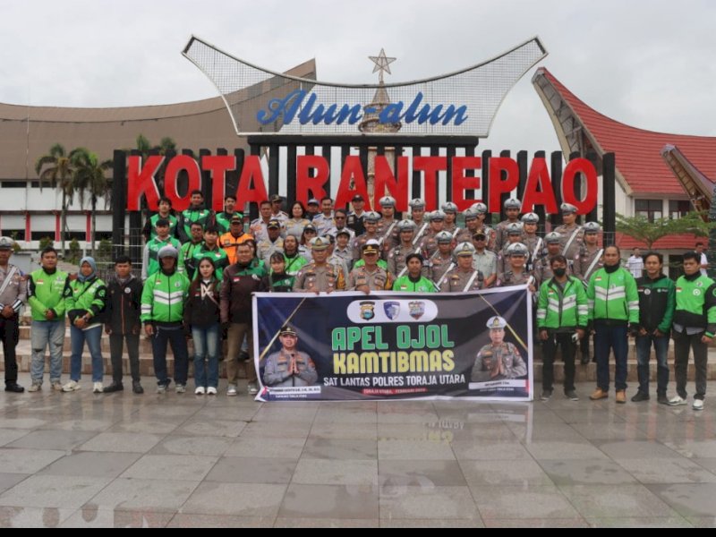 Perkuat Sinergi, Polres Toraja Utara Gelar Apel Ojol Kamtibmas
