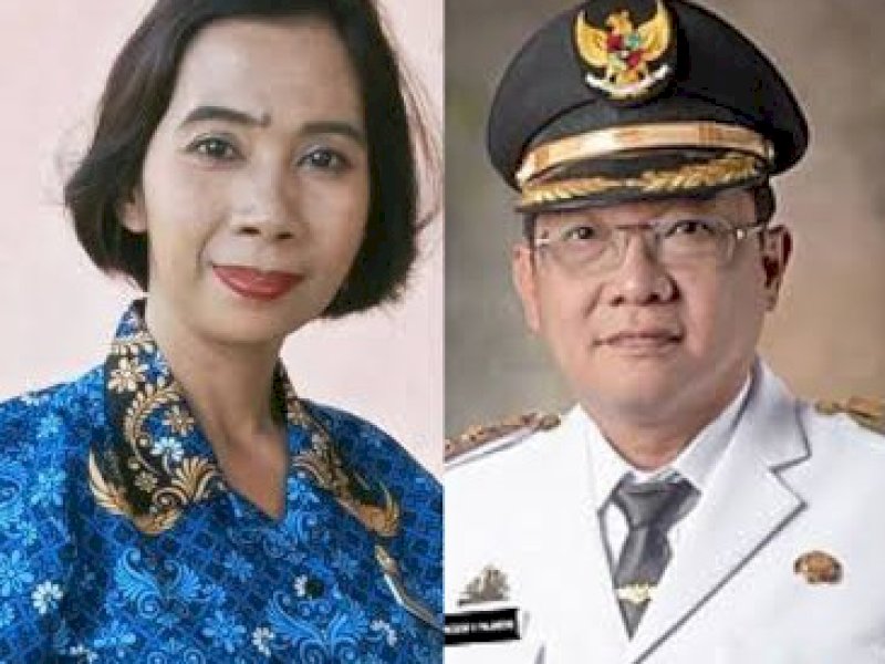 Irma Tendengan dan Bupati Torut Frederik V Palimbong. 