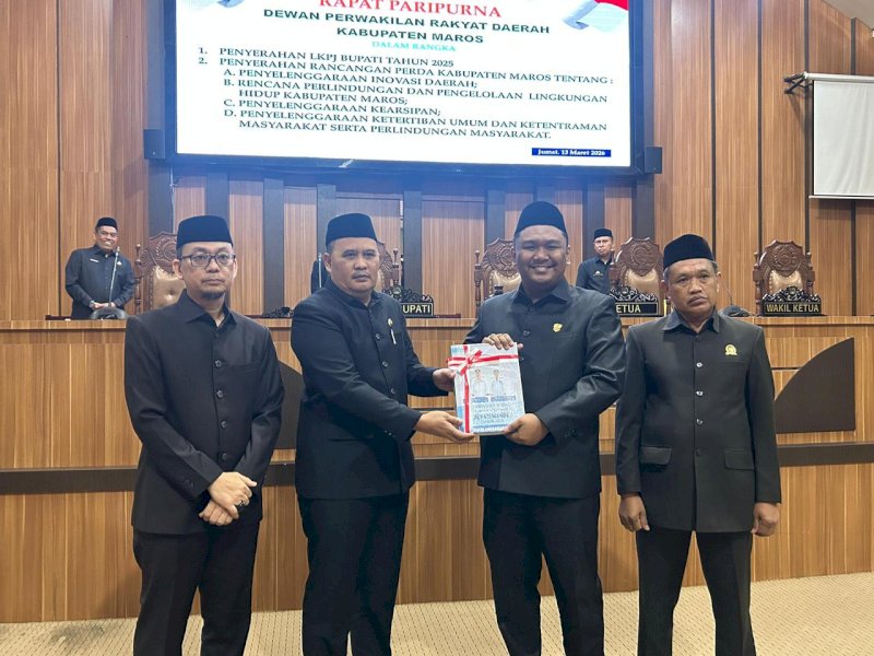 Pemkab Maros Serahkan 4 Ranperda ke DPRD, Ada Soal Inovasi Daerah