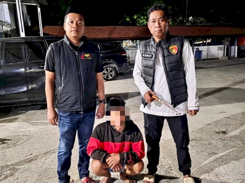Pelaku pembunuhan di Wajo yang diamankan polisi. 