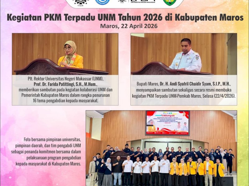 Perkuat Kolaborasi, UNM-Pemkab Maros Luncurkan 16 Tema PKM Terpadu 2026 
