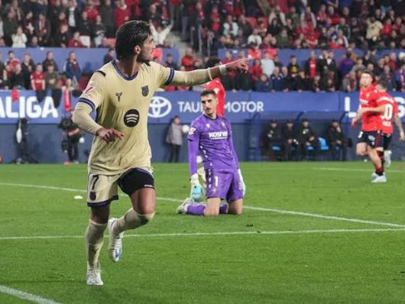LIGA SPANYOL: Hantam Osasuna 2-1, Selangkah Lagi Barcelona Kunci Gelar Juara