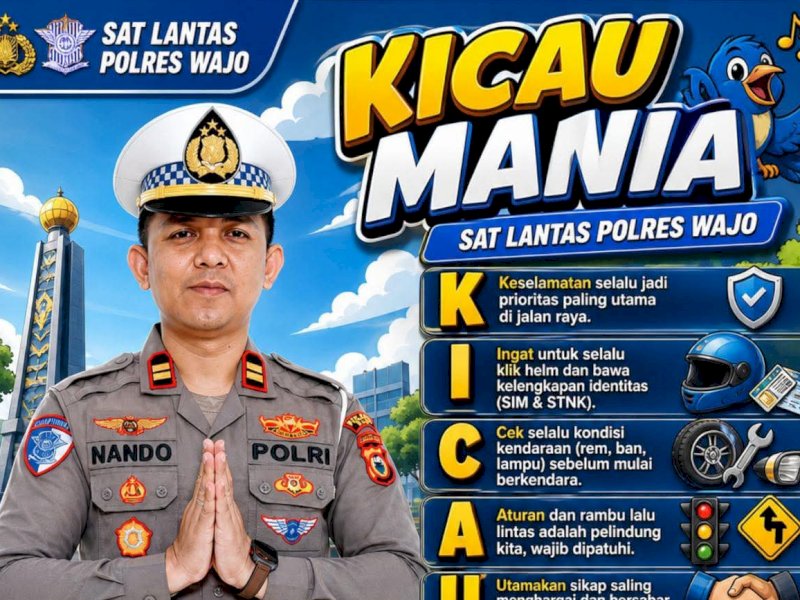 Kampanyekan 'Kicau Mania', Satlantas Polres Wajo Ajak Masyarakat Tertib Berlalu Lintas