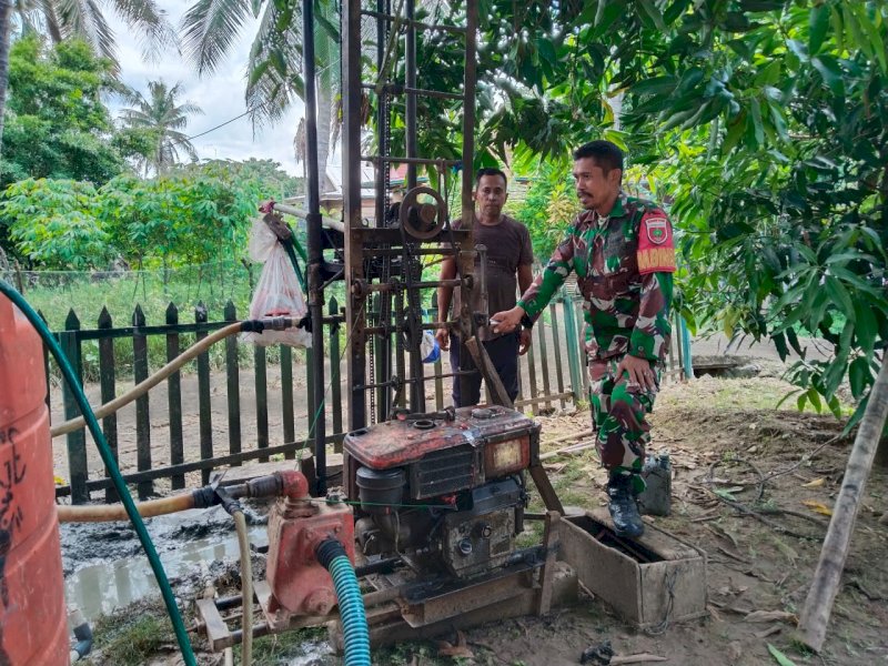 Bantu Kebutuhan Air Bersih, Kodim Wajo Dukung Program TNI AD Manunggal Air 