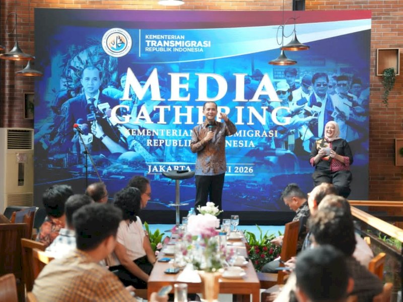 Menteri Iftitah saat Media Gathering Kementerian Transmigrasi di Jakarta. 