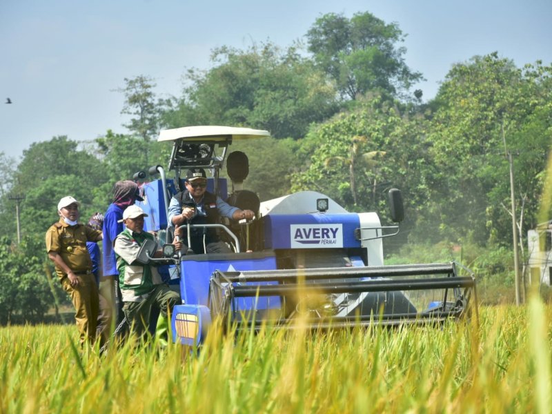 Bupati Doni Serahkan Bantuan Alsintan ke Petani, Ada Combine Harvester hingga Pompa Air