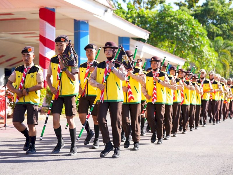 Wabup Muetazim Dampingi 58 Pramuka Maros ke Jamnas Cibubur 