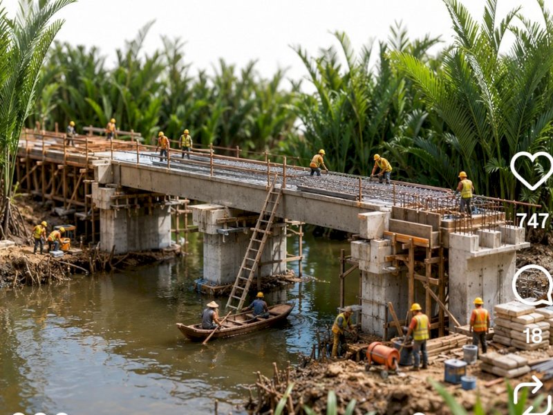 Penampakan Jembatan Kaccia Makassar: Puluhan Tahun Rusak, Kini Dikebut 
