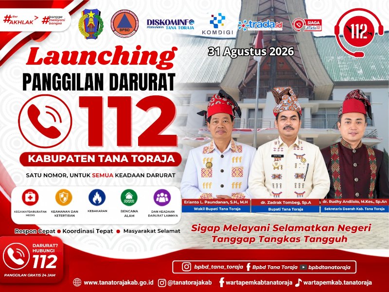 Pemkab Tator Luncurkan 112: Layanan 24 Jam, dari Bencana hingga Kejahatan 