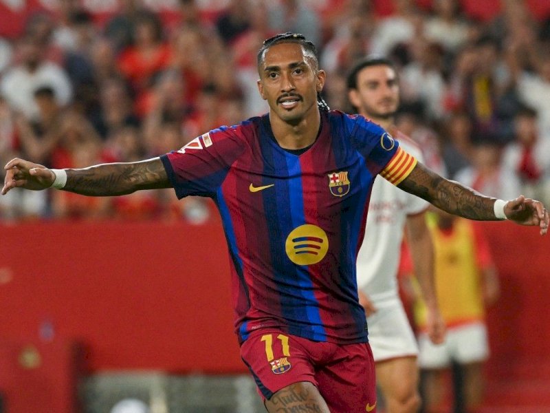 LIGA SPANYOL: Raphinha Hat-trick, Barcelona Gilas Sevilla 3-1