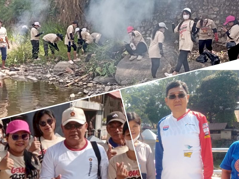 Wujudkan Imdonesia ASRI, Bupati Torut-Kader Gerindra Bersih-bersih di Sungai Sa'dan