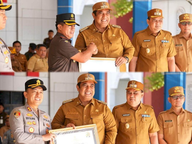 Pemkab Maros Beri Penghargaan Kepada Kejari dan Polres